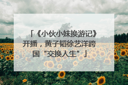 《小伙小妹换游记》开播，黄子韬徐艺洋跨国“交换人生”