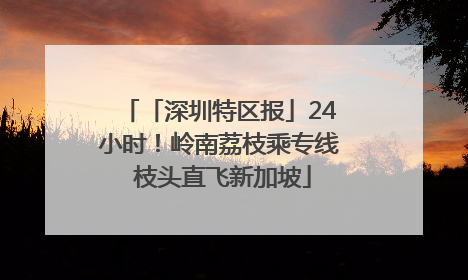 「深圳特区报」24小时！岭南荔枝乘专线 枝头直飞新加坡