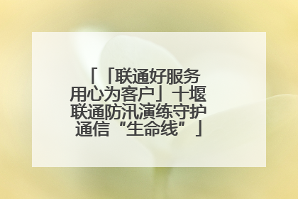 「联通好服务 用心为客户」十堰联通防汛演练守护通信“生命线”