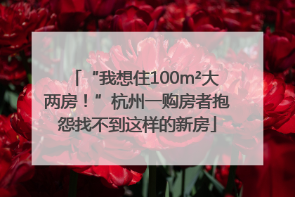 “我想住100m²大两房！”杭州一购房者抱怨找不到这样的新房