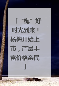 “梅”好时光到来！杨梅开始上市，产量丰富价格亲民