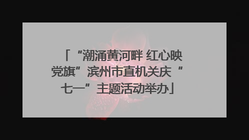 “潮涌黄河畔 红心映党旗”滨州市直机关庆“七一”主题活动举办
