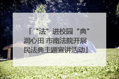 “法”进校园“典”润心田 市南法院开展民法典主题宣讲活动