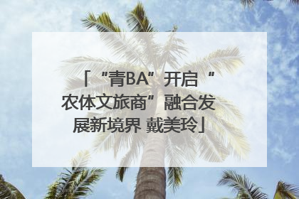 “青BA”开启“农体文旅商”融合发展新境界 戴美玲