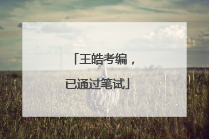 王皓考编，已通过笔试