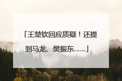 王楚钦回应质疑！还提到马龙、樊振东……