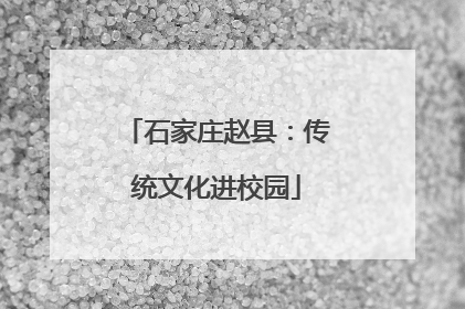 石家庄赵县：传统文化进校园