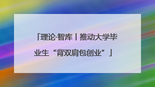 理论·智库丨推动大学毕业生“背双肩包创业”