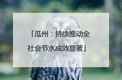 瓜州:持续推动全社会节水成效显著