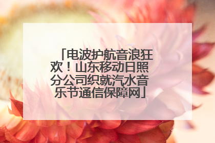 电波护航音浪狂欢！山东移动日照分公司织就汽水音乐节通信保障网