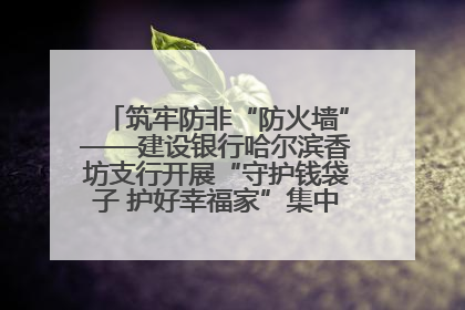筑牢防非“防火墙”——建设银行哈尔滨香坊支行开展“守护钱袋子 护好幸福家”集中宣传日活动