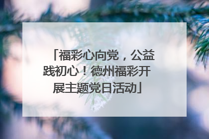 福彩心向党，公益践初心！德州福彩开展主题党日活动