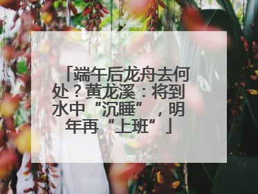 端午后龙舟去何处？黄龙溪：将到水中“沉睡”，明年再“上班”
