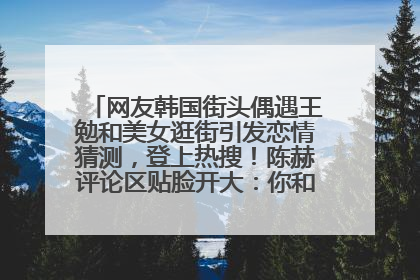 网友韩国街头偶遇王勉和美女逛街引发恋情猜测，登上热搜！陈赫评论区贴脸开大：你和谁逛街？我也想知道