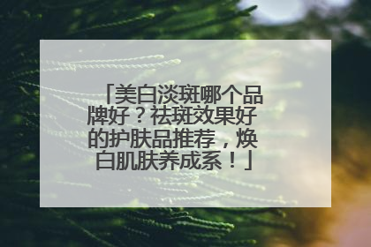 美白淡斑哪个品牌好？祛斑效果好的护肤品推荐，焕白肌肤养成系！