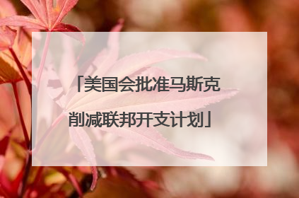 美国会批准马斯克削减联邦开支计划