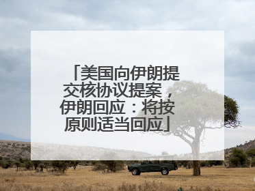 美国向伊朗提交核协议提案，伊朗回应：将按原则适当回应