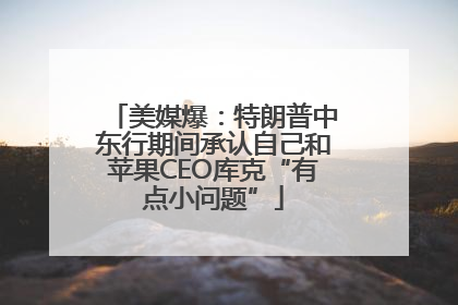 美媒爆：特朗普中东行期间承认自己和苹果CEO库克“有点小问题”