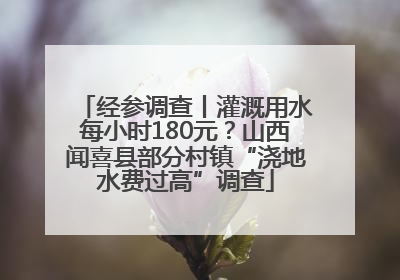 经参调查丨灌溉用水每小时180元？山西闻喜县部分村镇“浇地水费过高”调查