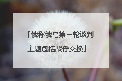 俄称俄乌第三轮谈判主题包括战俘交换