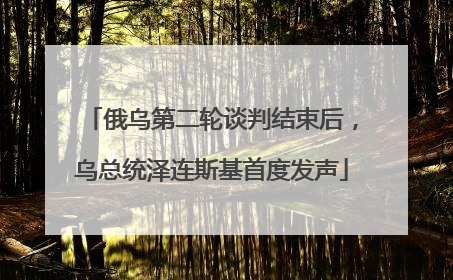 俄乌第二轮谈判结束后，乌总统泽连斯基首度发声