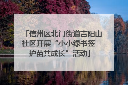信州区北门街道吉阳山社区开展“小小绿书签 护苗共成长”活动