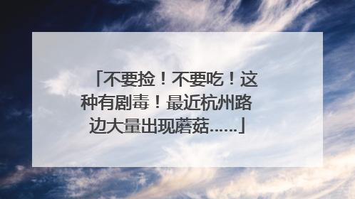 不要捡！不要吃！这种有剧毒！最近杭州路边大量出现蘑菇……