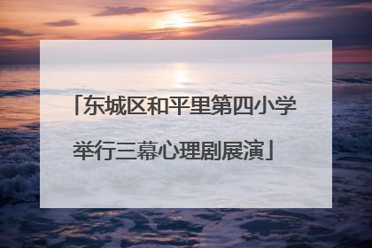 东城区和平里第四小学举行三幕心理剧展演