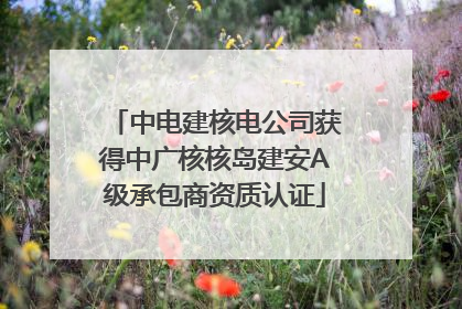 中电建核电公司获得中广核核岛建安A级承包商资质认证