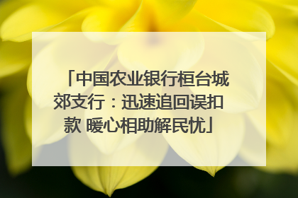 中国农业银行桓台城郊支行：迅速追回误扣款 暖心相助解民忧
