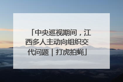 中央巡视期间，江西多人主动向组织交代问题｜打虎拍蝇