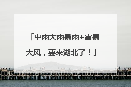中雨大雨暴雨+雷暴大风，要来湖北了！