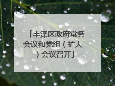 丰泽区政府常务会议和党组（扩大）会议召开