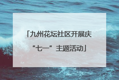 九州花坛社区开展庆“七一”主题活动