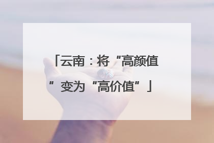 云南：将“高颜值”变为“高价值”