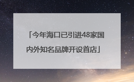 今年海口已引进48家国内外知名品牌开设首店