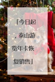 今日起，泰山游览年卡恢复销售