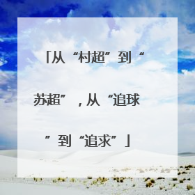 从“村超”到“苏超”，从“追球”到“追求”