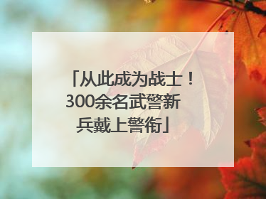 从此成为战士！300余名武警新兵戴上警衔