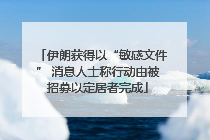 伊朗获得以“敏感文件” 消息人士称行动由被招募以定居者完成