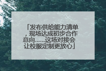 发布供给能力清单，现场达成初步合作意向……这场对接会让校服定制更放心