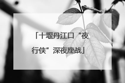十堰丹江口“夜行侠”深夜鏖战
