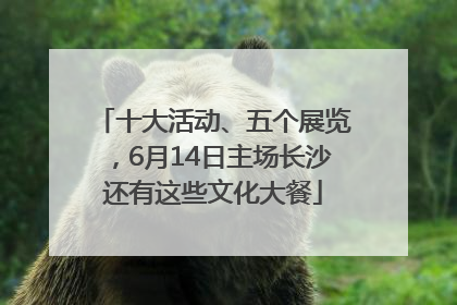 十大活动、五个展览，6月14日主场长沙还有这些文化大餐