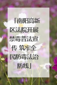 南阳高新区法院开展禁毒普法宣传 筑牢全民防毒法治防线