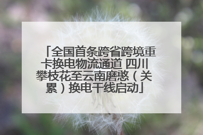 全国首条跨省跨境重卡换电物流通道 四川攀枝花至云南磨憨（关累）换电干线启动