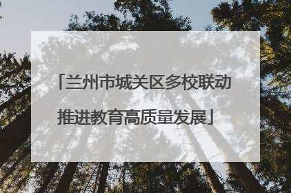 兰州市城关区多校联动推进教育高质量发展
