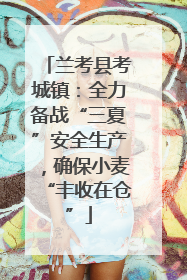 兰考县考城镇：全力备战“三夏”安全生产，确保小麦“丰收在仓”