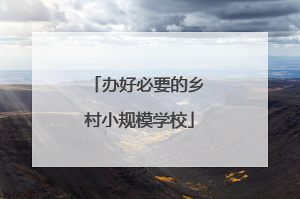办好必要的乡村小规模学校