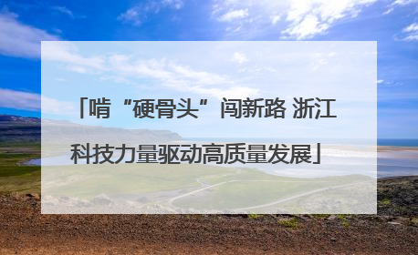 啃“硬骨头”闯新路 浙江科技力量驱动高质量发展