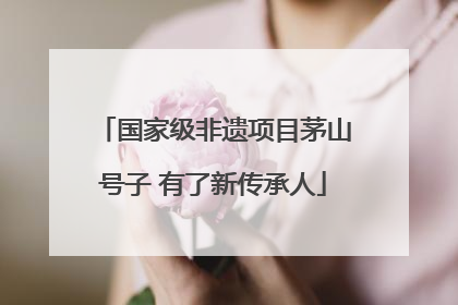 国家级非遗项目茅山号子 有了新传承人
